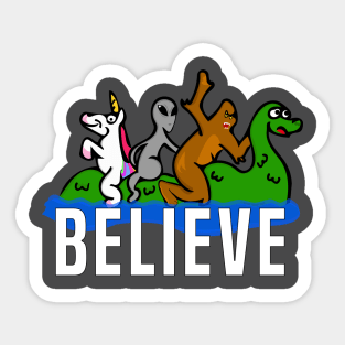 Mythical Creatures Riding Loch Ness Monster Sticker